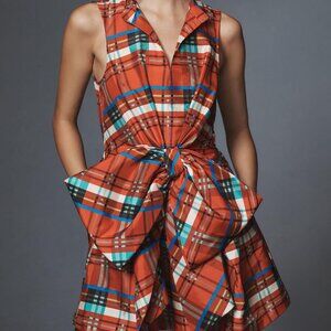 Porridge Sleeveless Bow Mini Dress